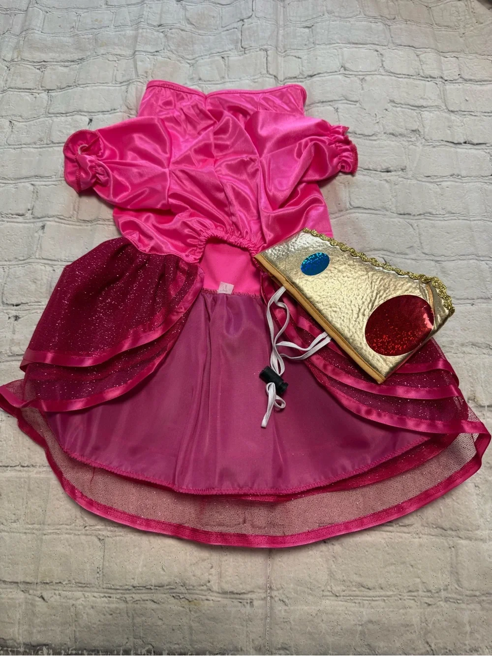 Pet Warrior Dog Custome princess dress hot pink. Halloween costume.